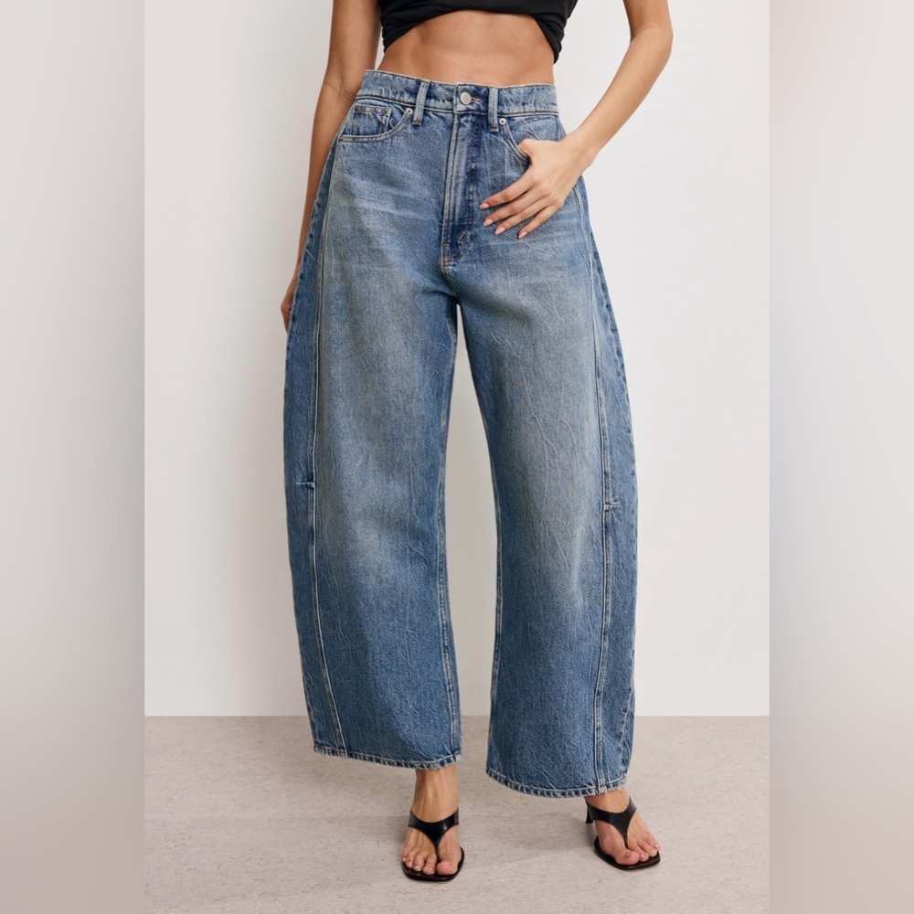Good American Good Extreme Barrel Jeans, Sz 6 NWT - Picture 6 of 9